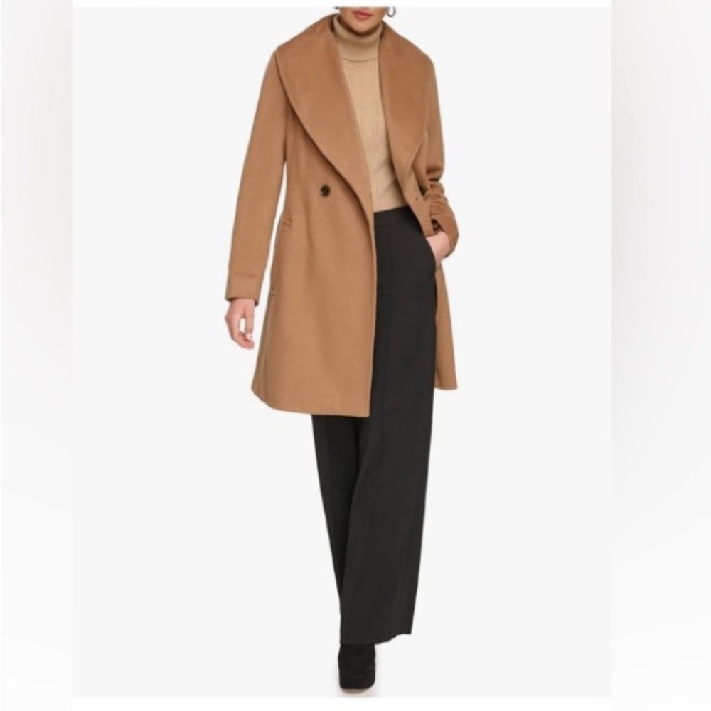 NEW DKNY Wool Blend Camel Coat Size XL